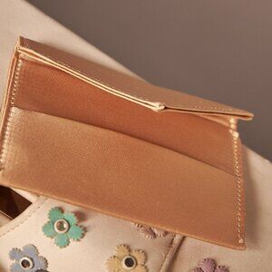 1950s Cream With Jeweled Flowered Box Purse Handbag